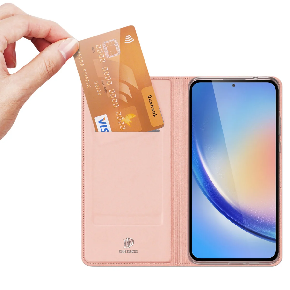 Dux Ducis Skin Pro knižkové puzdro na Samsung Galaxy A35 5G , ružové