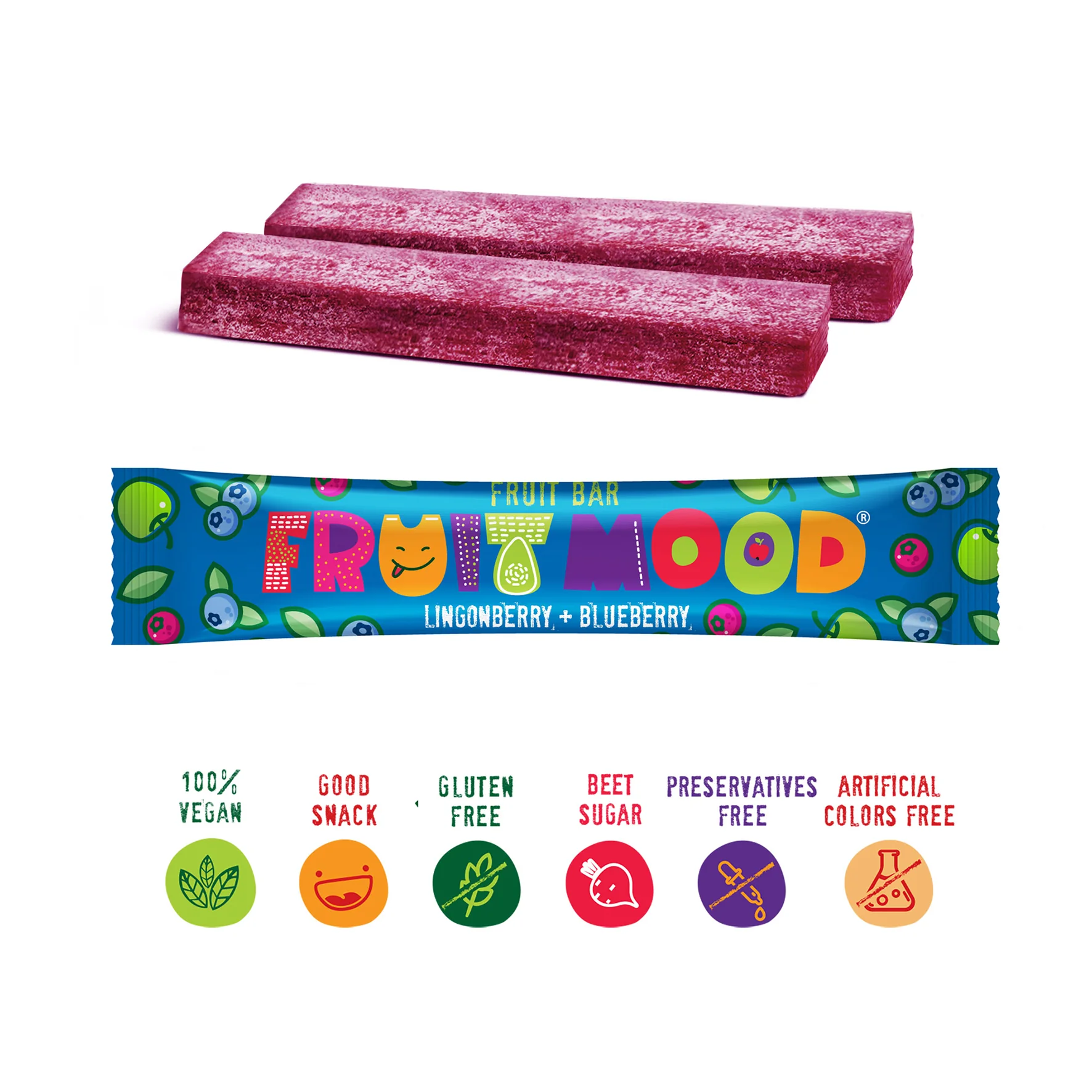 Sergio Ovocná tyčinka Fruit Mood Brusnica-Čučoriedka 1×20 g, ovocná tyčinka