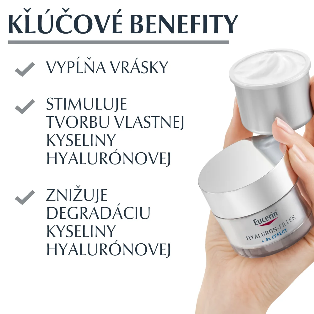 Eucerin HYALURON-FILLER+3xEFFECT Nočný krém REFILL 1×50 ml, náhradná náplň