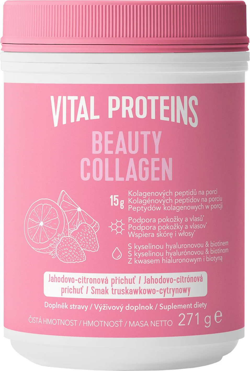 Vital Proteins Beauty Collagen jahoda-citrón 271 g