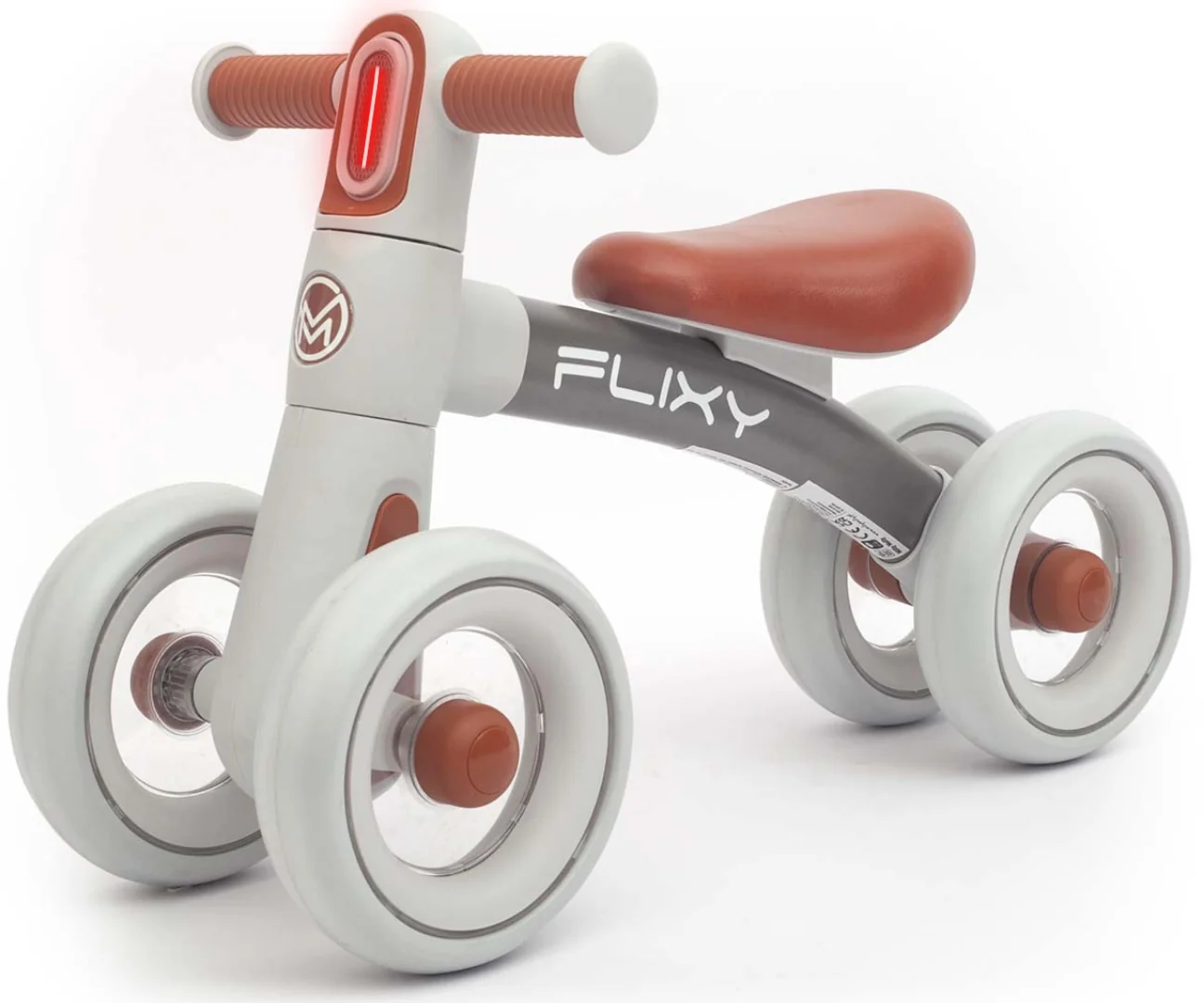 Detská odrážadlo FLIXY s LED svetlom a EVA kolesami (12–36 mesiacov), sivé