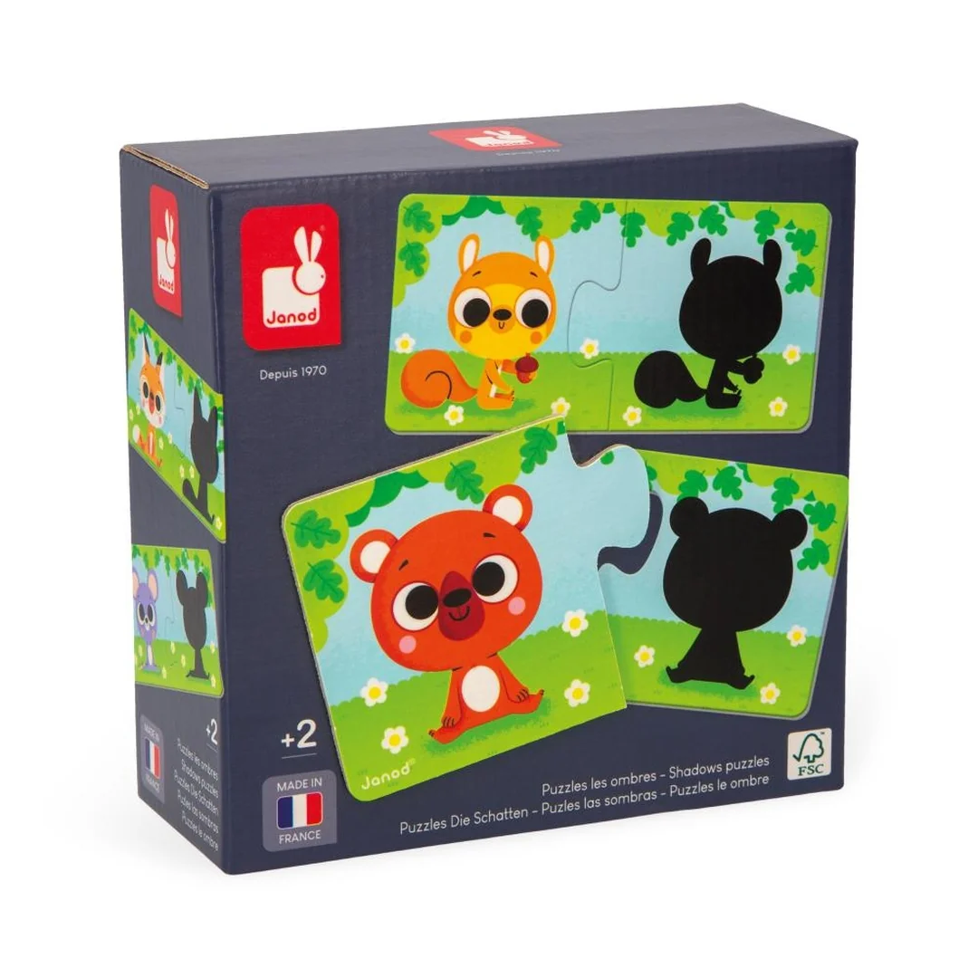Janod Duonimo Puzzle Nájdi tiene zvieratká 24 ks