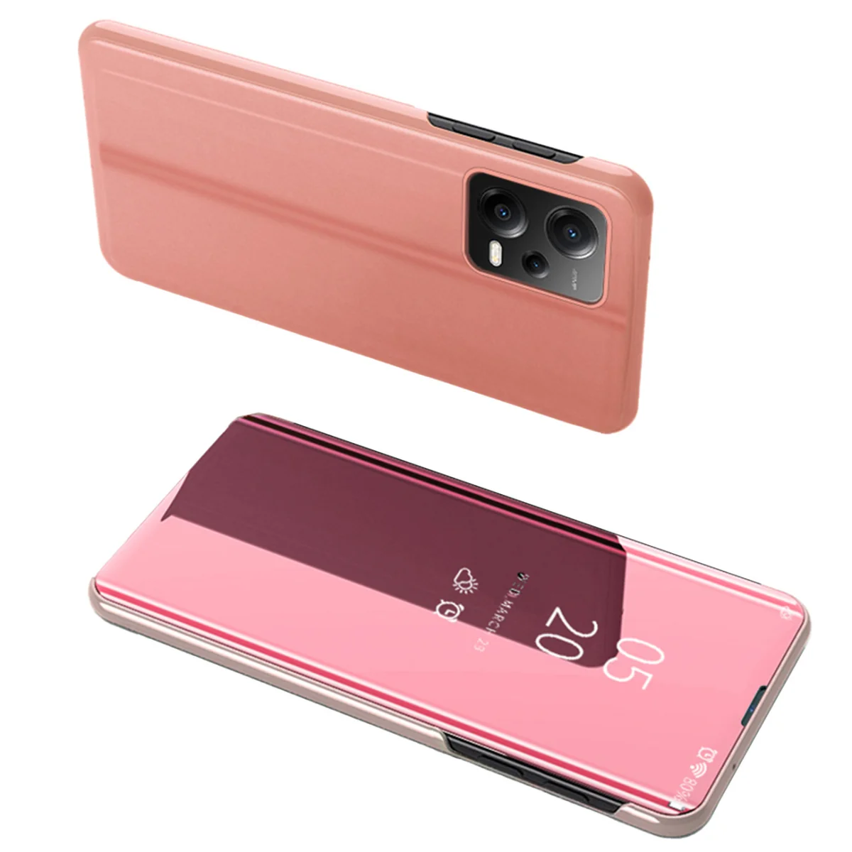 MG Clear View knižkové puzdro na Xiaomi Redmi 11A / 12C / Poco C55 ružové