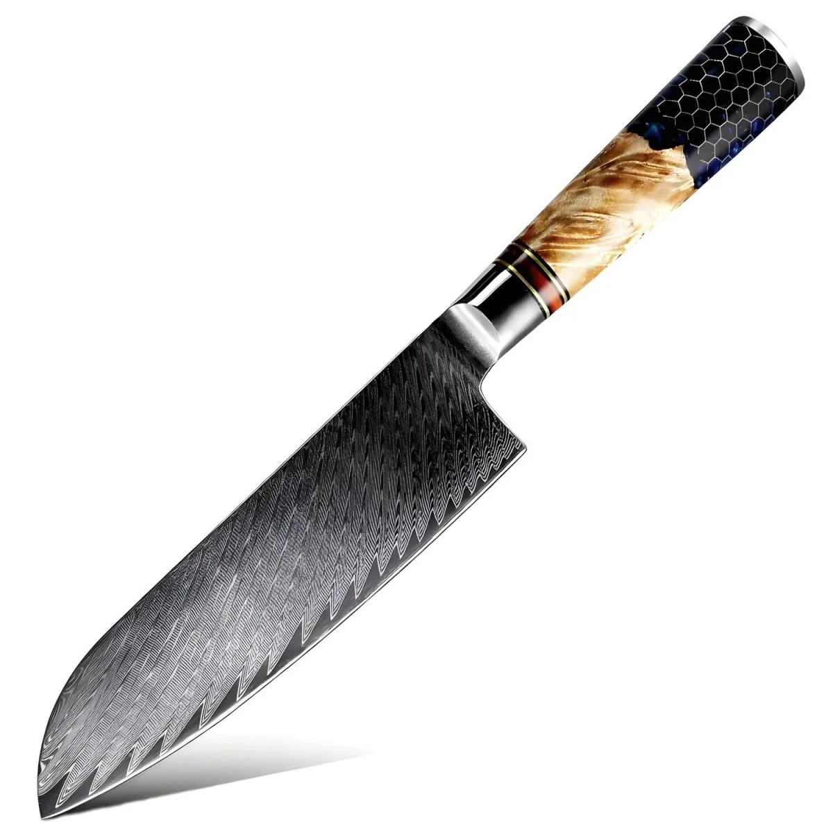 Damaškový kuchynský nôž Honeycomb-Santoku 1ks, oceľ VG-10
