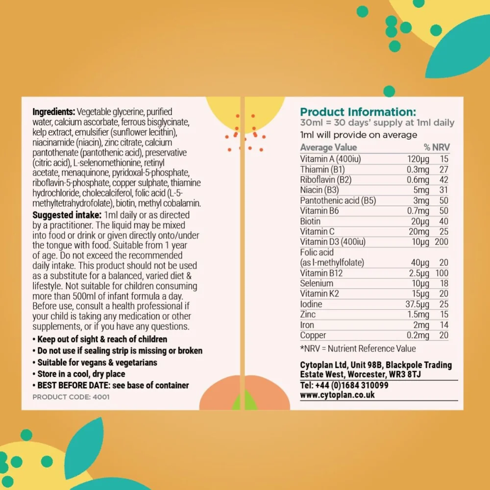 Cytoplan Tekutý multivitamín pre deti, 30 ml