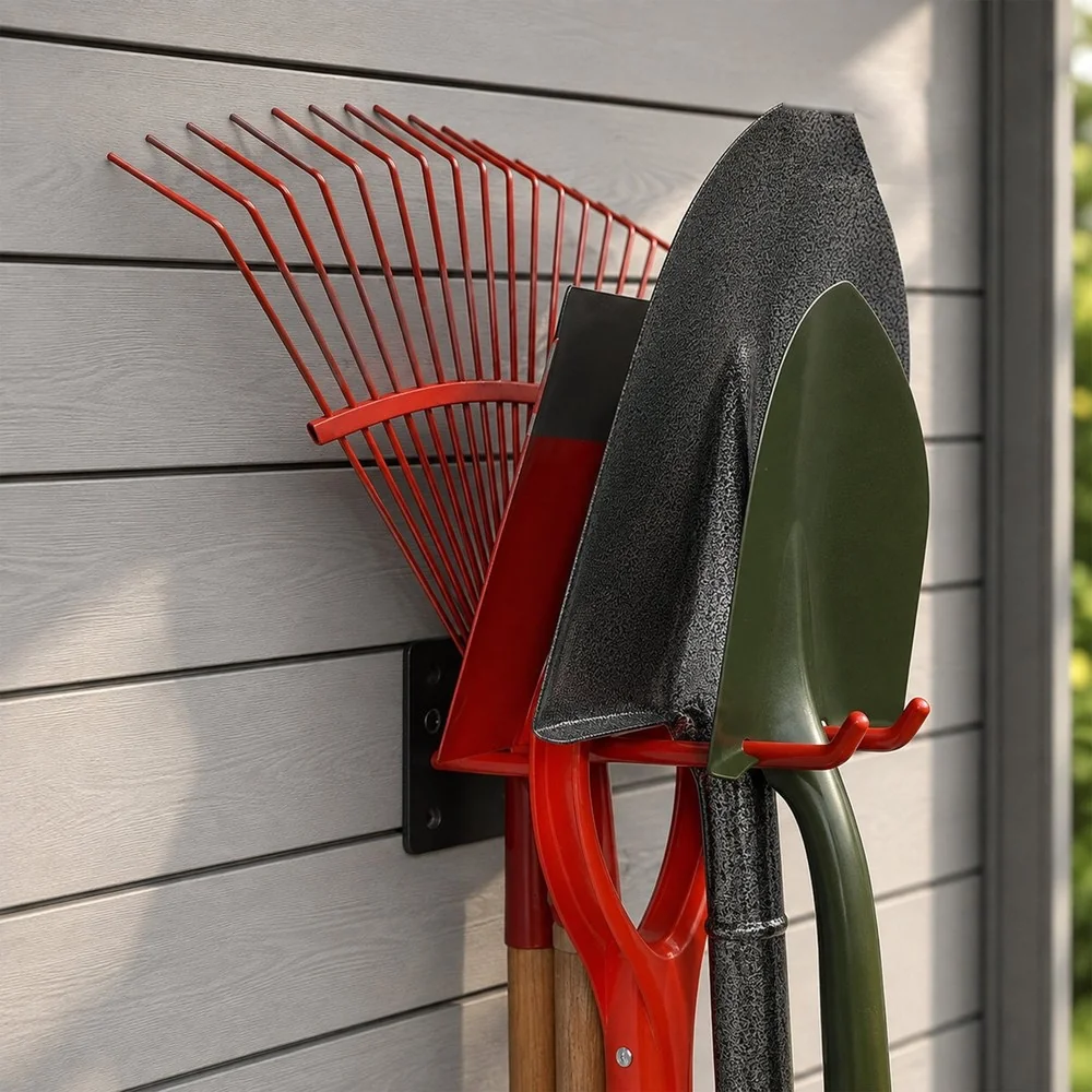 MG Garden Hook držiak na záhradné náradie 2ks, čierny / červený