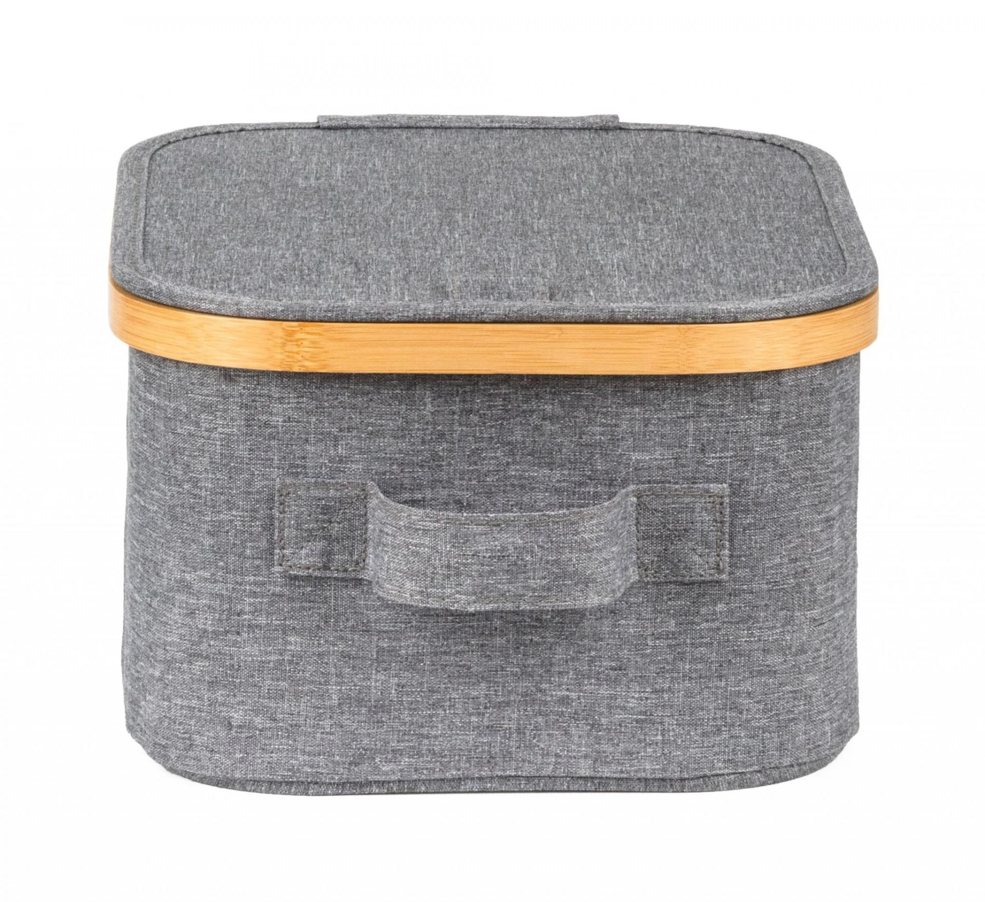 Úložný box G21 24 x 30 x 15 cm, bambusový s vekom, sivý UBG21BAM003-2G