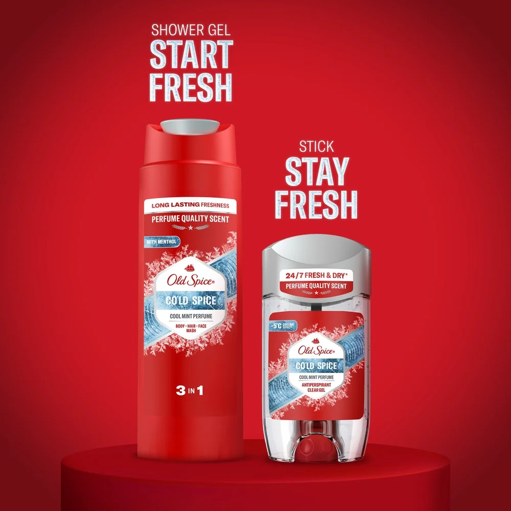 Old Spice darčeková sada Ski s antiperspirantom Clear Gel a sprchovým gélom Cold Spice 1 set