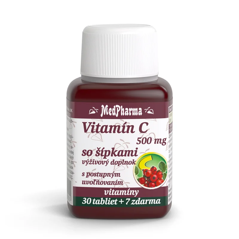 MedPharma VITAMÍN C 500MG so šípkami 1×37 tbl, s postupným uvoľňovaním