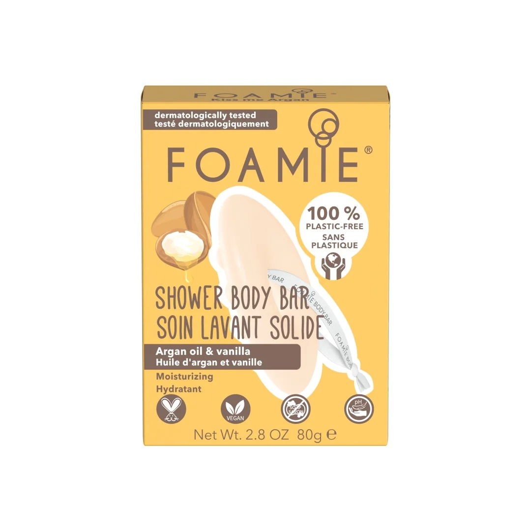 Foamie Tuhá sprchová starostlivosť Kiss me Argan 1×80 g, tuhý sprchový gél