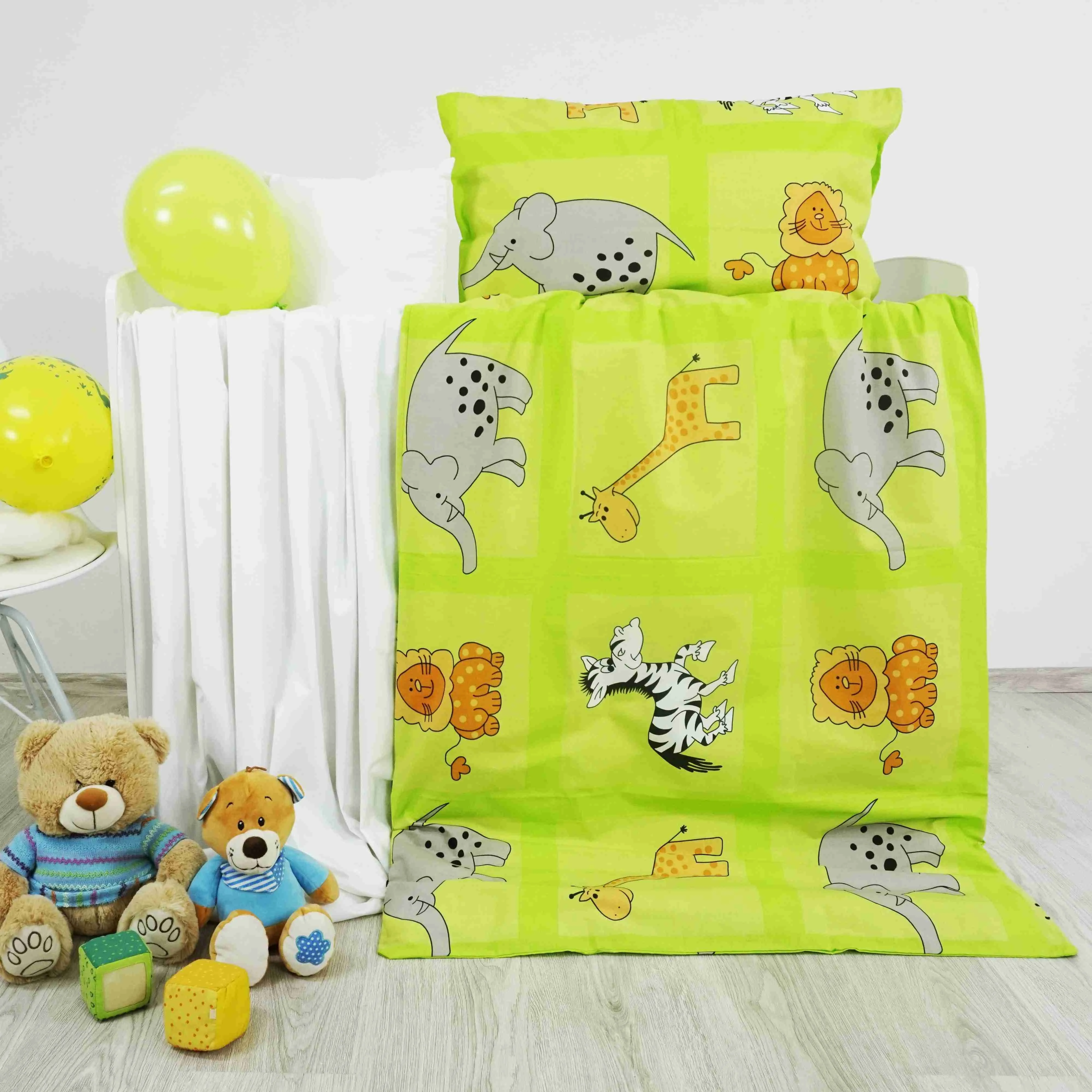 EMI Obliečky detské ZOO zelené 130x90+65x45 1×1 ks, detské obliečky