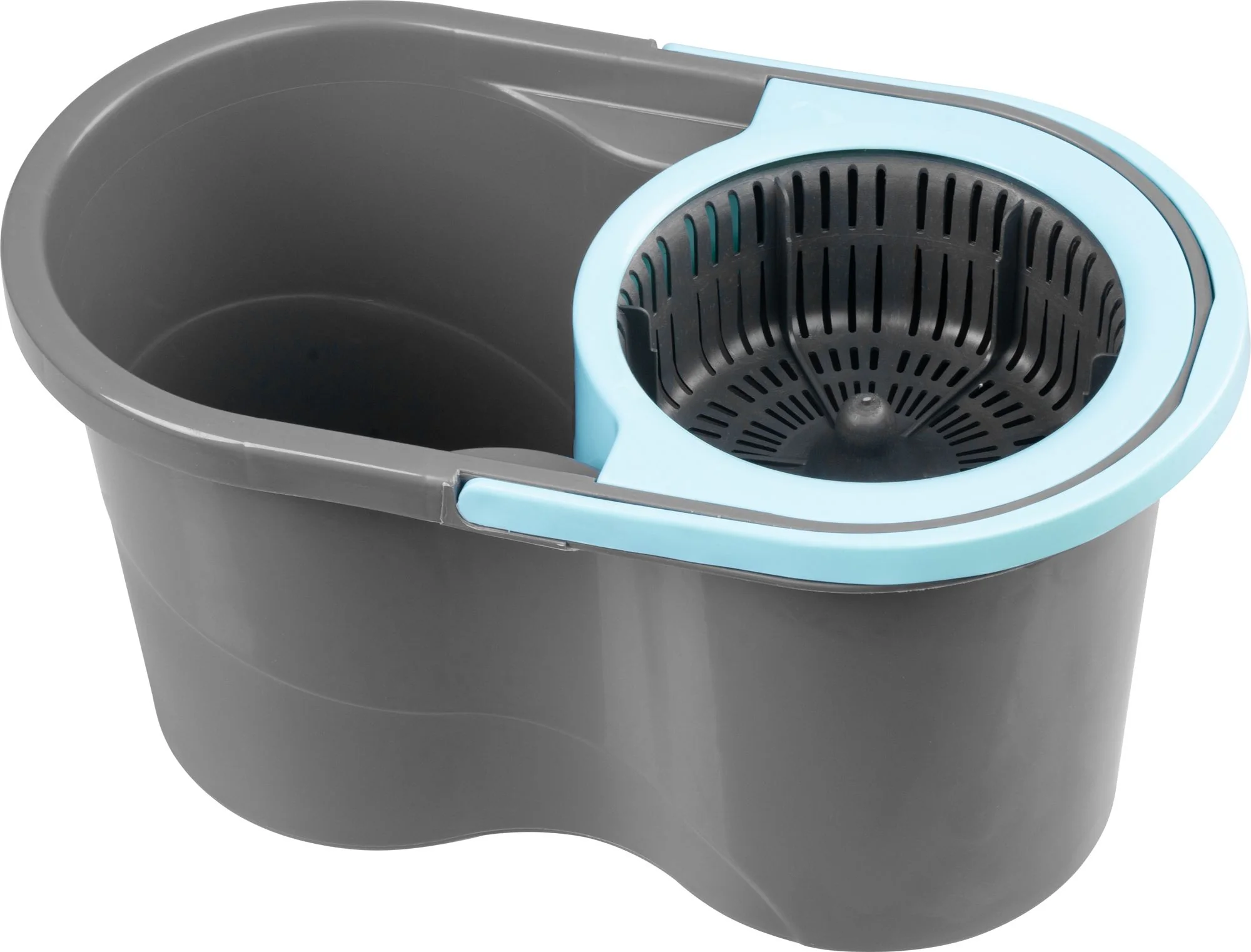 Strend Pro upratovacia súprava Quantum, 1 súprava Rotačný mop na podlahy, vedro 16 l, teleskopická násada, tyrkys/sivá, mix farieb
