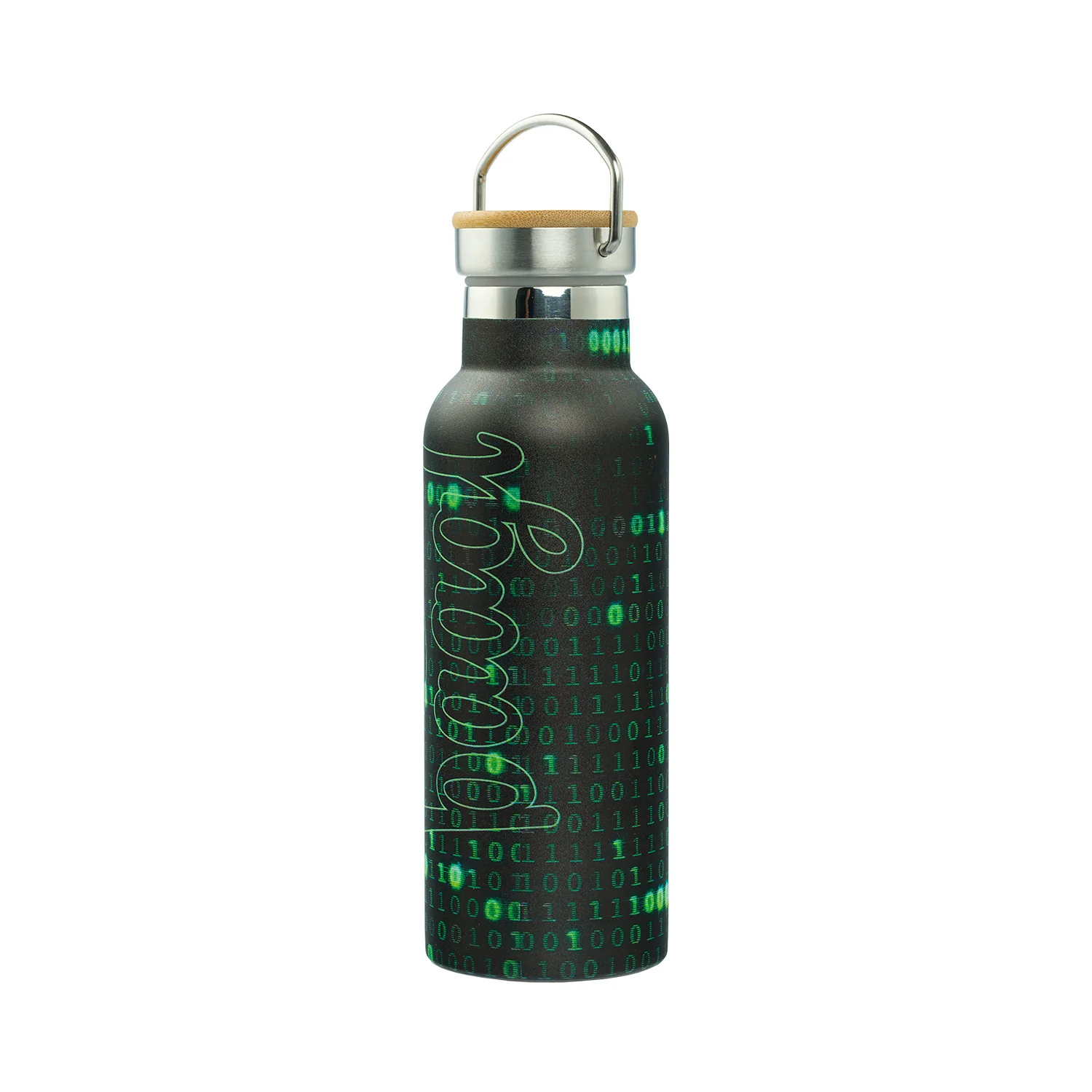 Baagl Termofľaša Numbers s bambusovým viečkom 500 ml Nerezová, strieborná