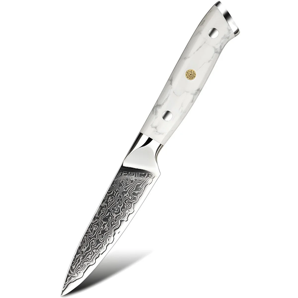 Damaškový kuchynský nôž Yuzuki-Paring/Biela 20,5cm, HRC60±2