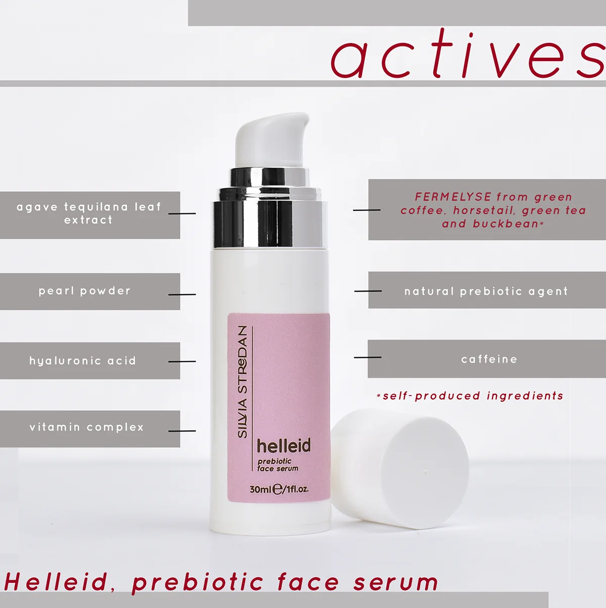 HELLEID, prebiotické gélové sérum, 30ml - exkluzívna beauty-fermentovaná kozmetika, slovenský výrobok