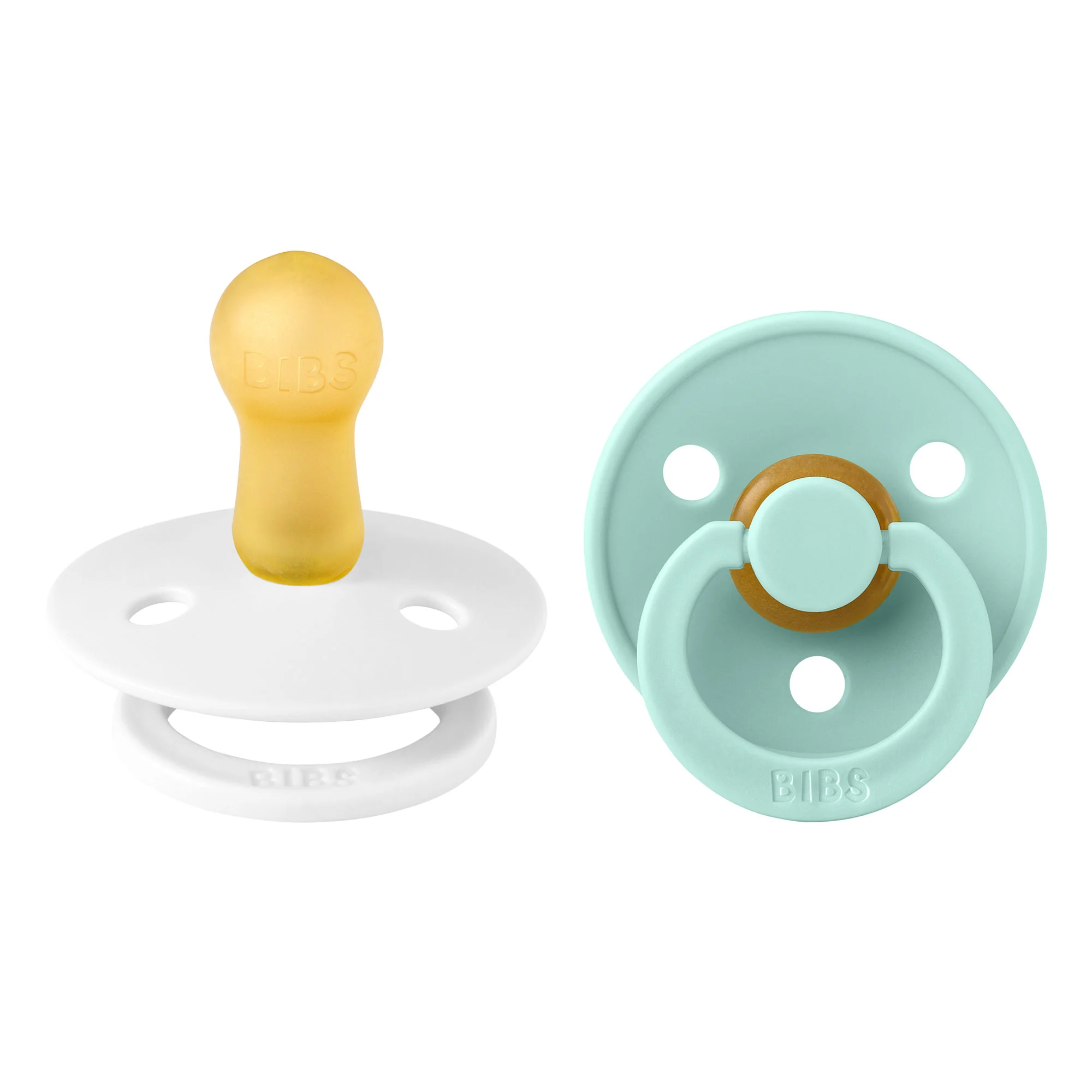BIBS Colour cumlíky z prírodného kaučuku 2ks veľkosť 2 - White / Mint