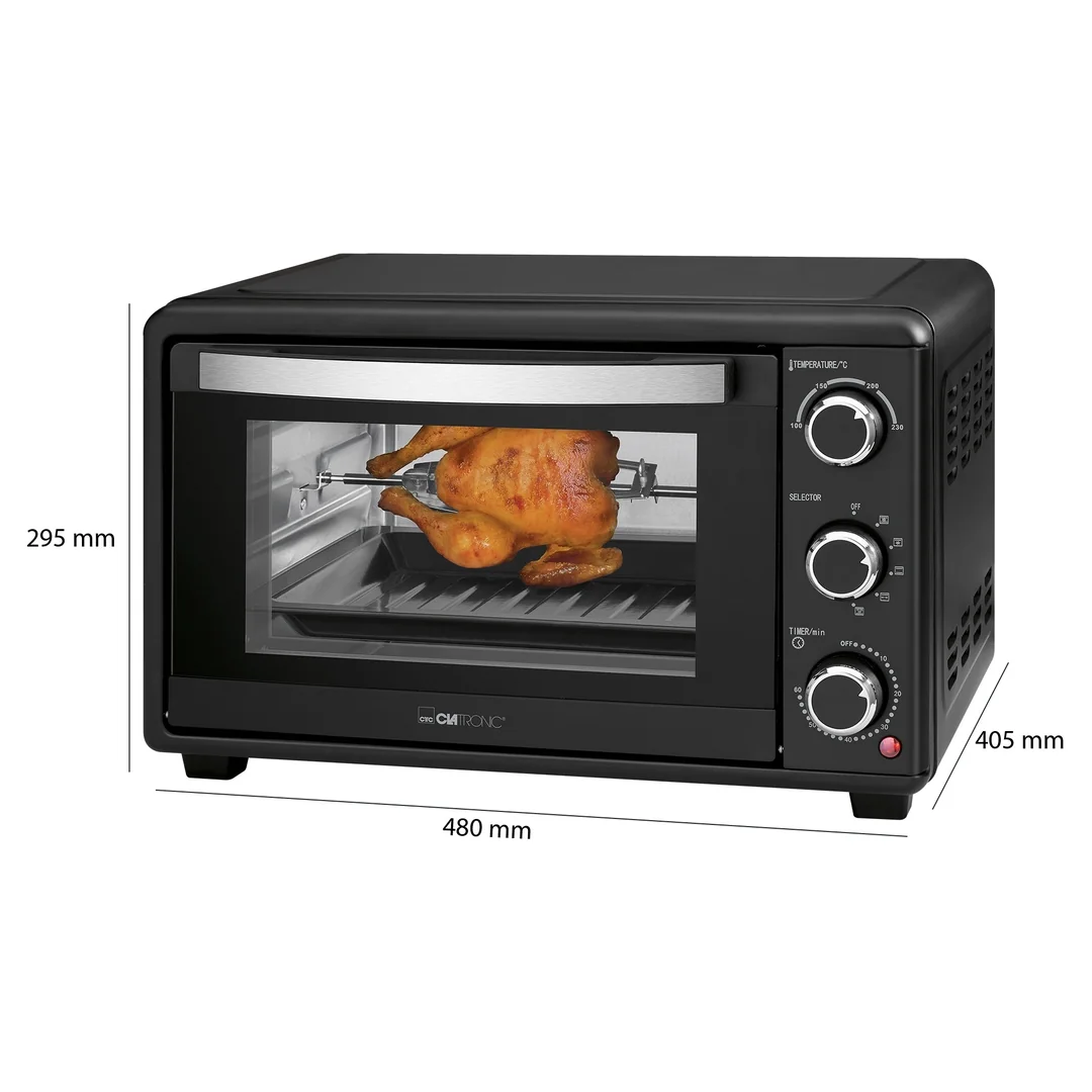 Clatronic MBG 3727 teplovzdušná mini rúra 25 l s rožňom, 1500 W