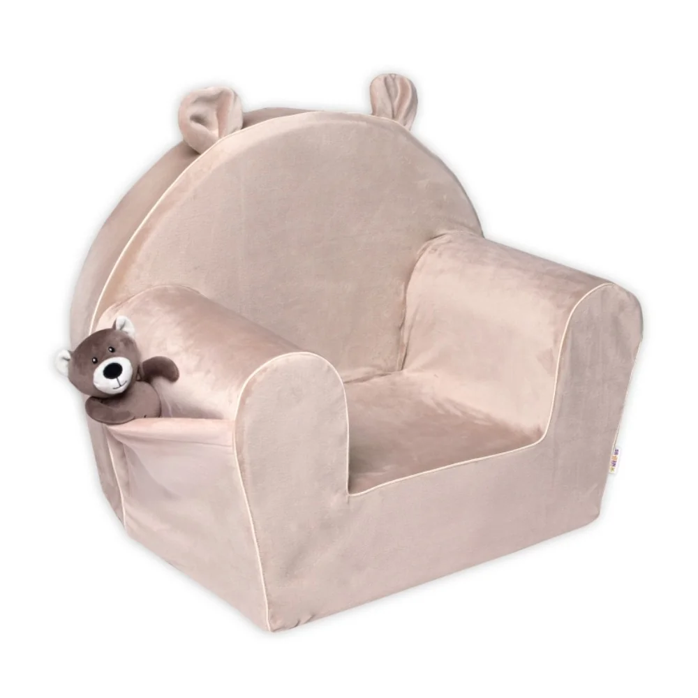 Detské kresielko Velvet s bočným vreckom Baby Nellys, bežové 