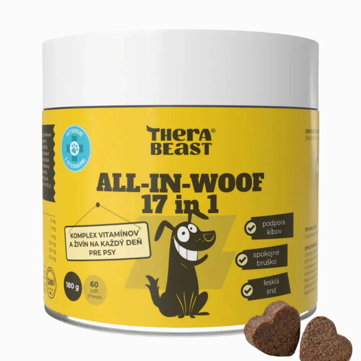 All-In-Woof 17 in 1 – komplex vitamínov, probiotík a živín pre psov – 60 ks – Therabeast