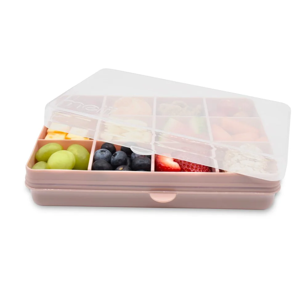 Snackle Box krabička na desiatu 1368 ml ružová, 12 priehradiek