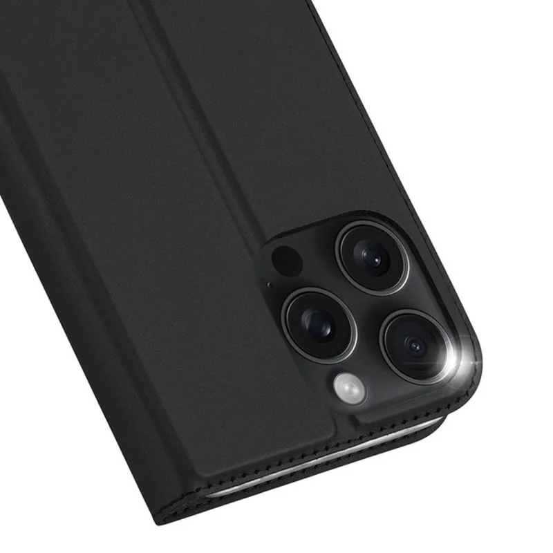 Dux Ducis Skin Pro knižkové puzdro na iPhone 16 Pro Max, čierne