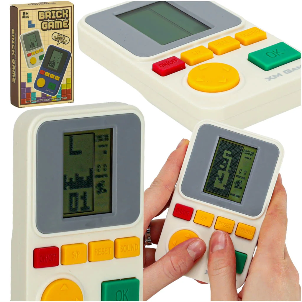 Retro vrecková herná konzola, biela