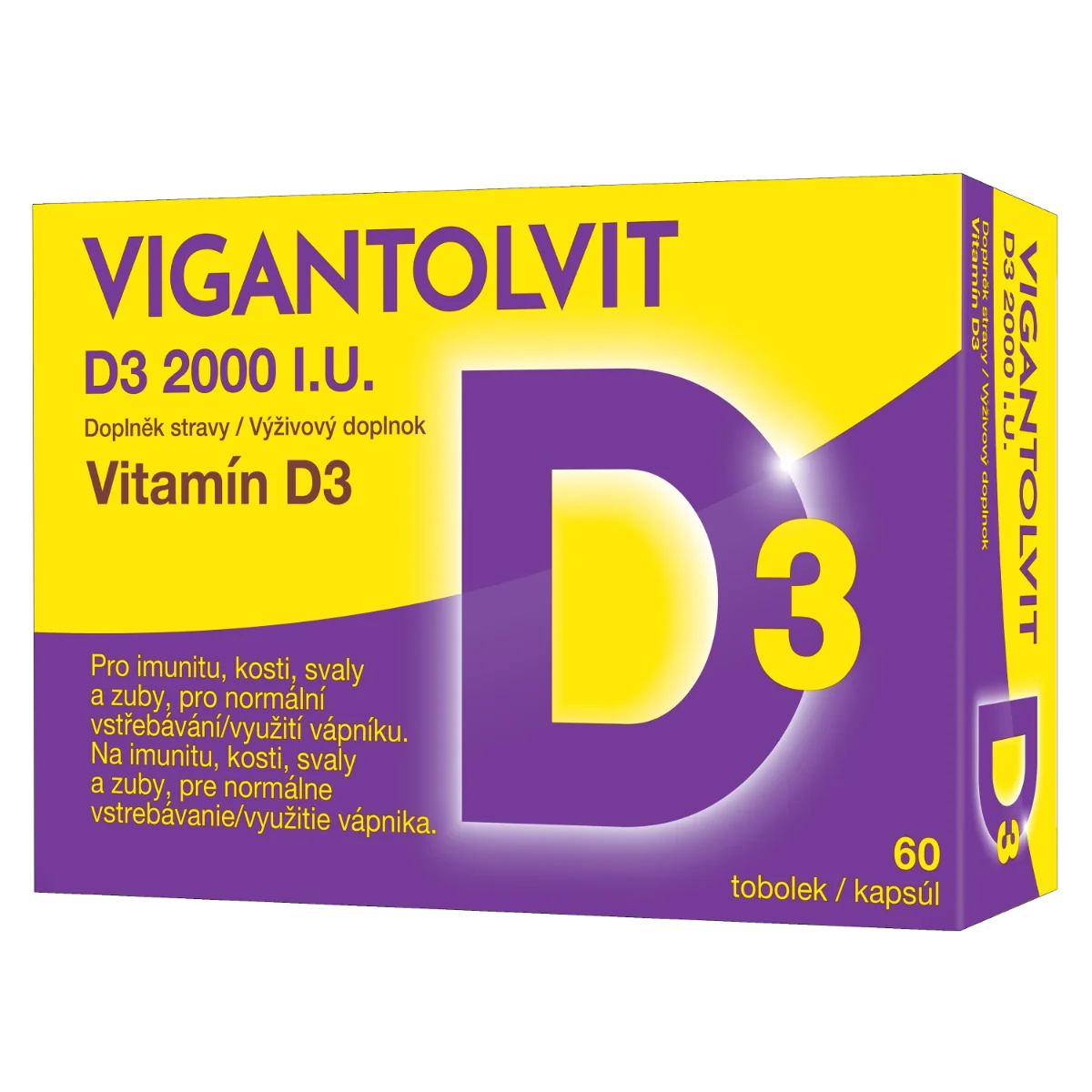 Vigantolvit D3 2000 IU 1×60 cps, výživový doplnok