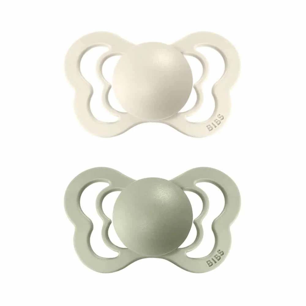 BIBS Couture ortodontické cumlíky zo silikónu 2ks veľkost 2 - Ivory / Sage