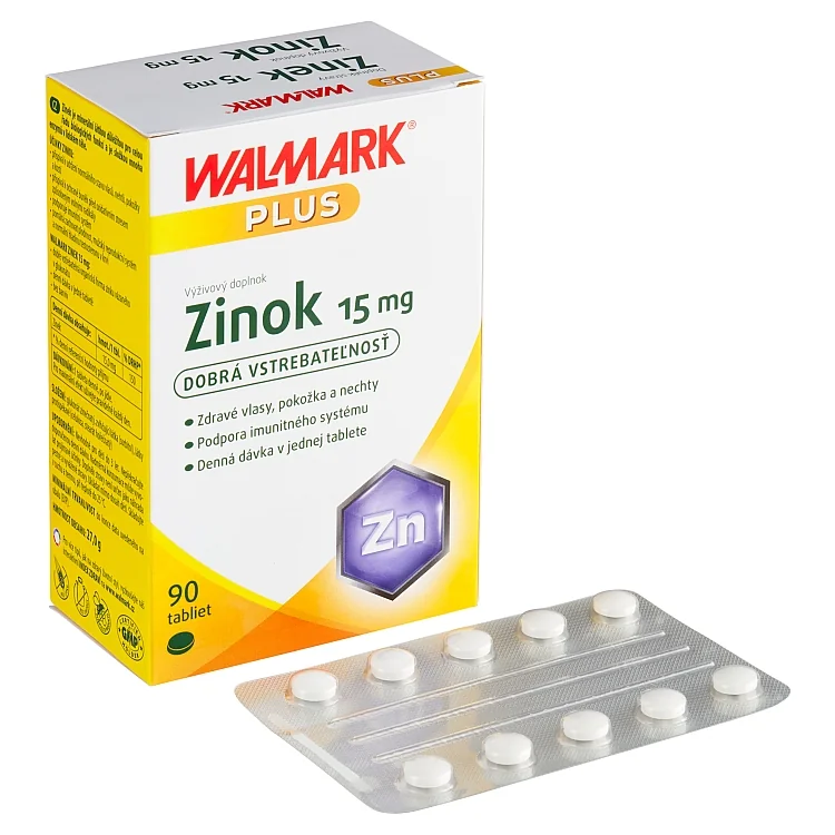 WALMARK Zinok 15 mg 1×90 tbl, zinok