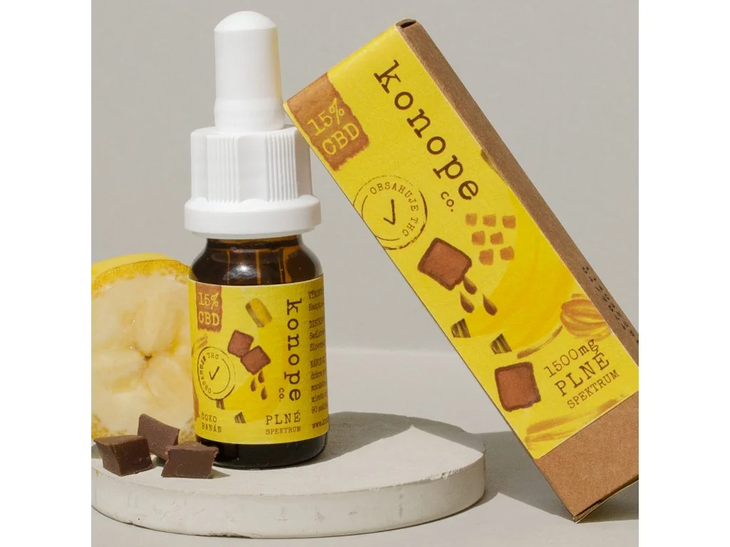 Konope co. 15% CBD Čoko Banán Full Spectrum 1500mg 1×10 ml, CBD olej