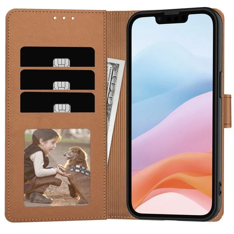Tech-Protect Wallet knižkové puzdro na iPhone 16e, hnedé