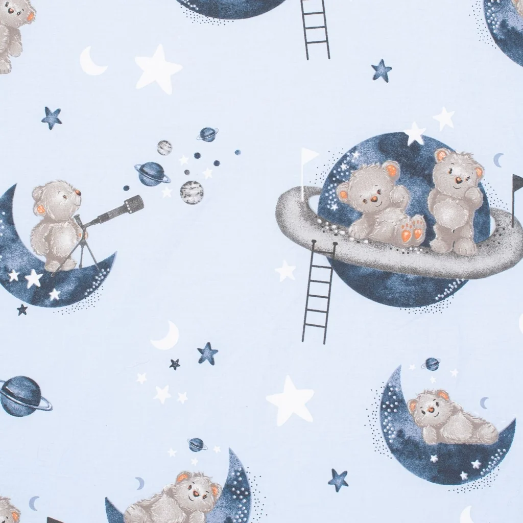 Bavlnené prestieradlo do kočíka New Baby Teddy bear in space 35x75