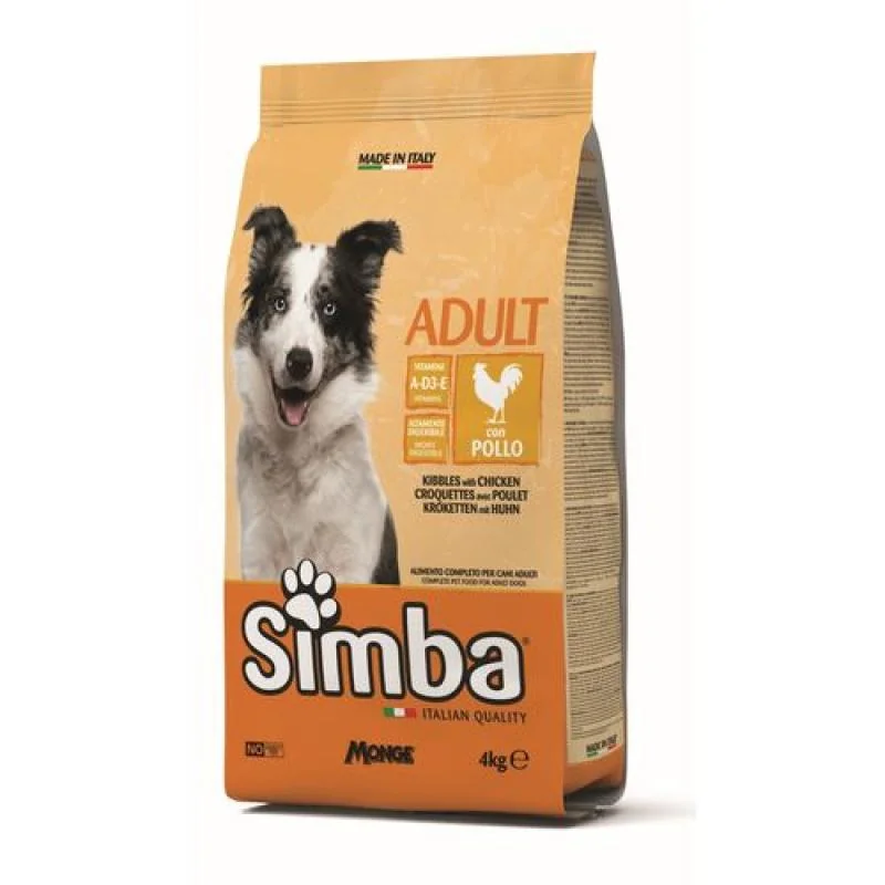 MONGE SIMBA Dog Chicken 4kg kompletné suché krmivo pre dospelých psov s kuracím mäsom