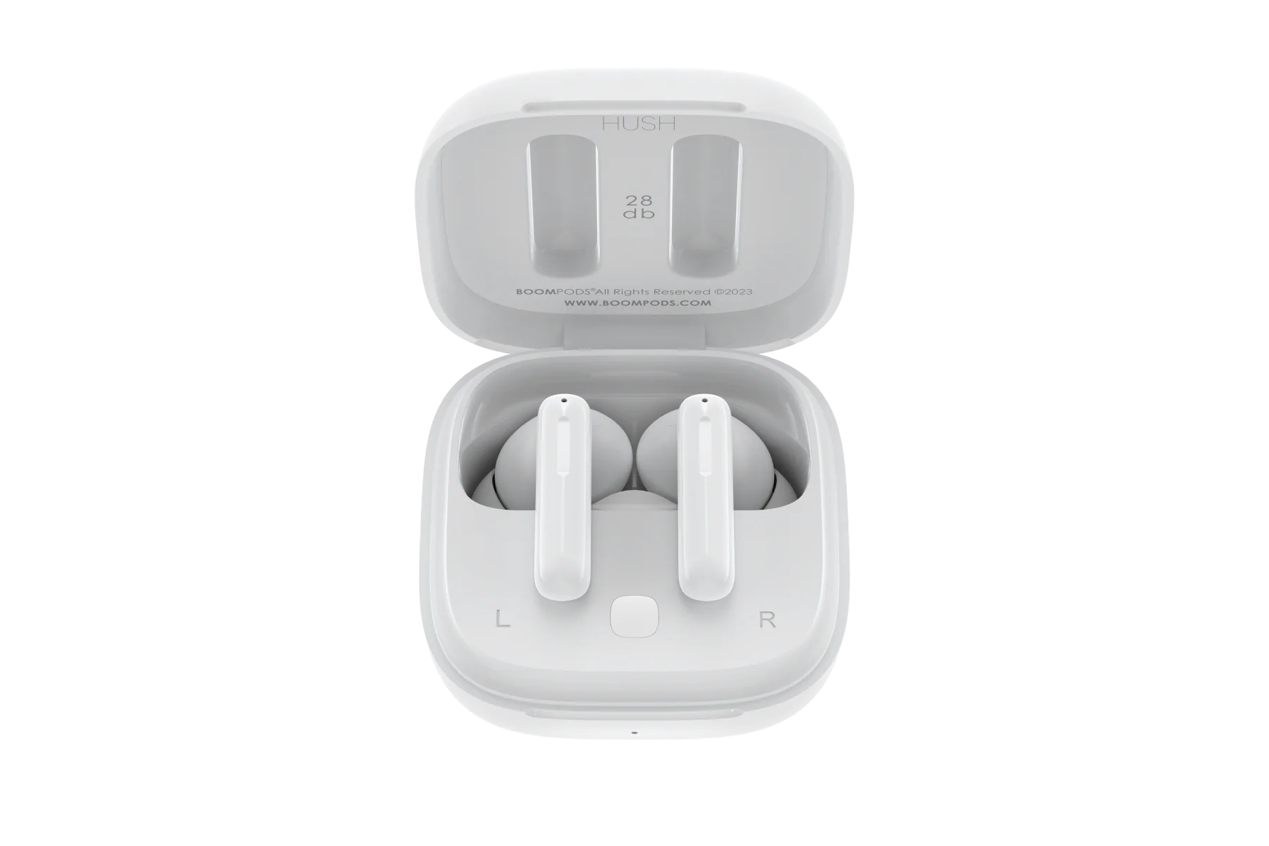 BOOMPODS bassline HUSH bezdrôtové slúchadlá biele