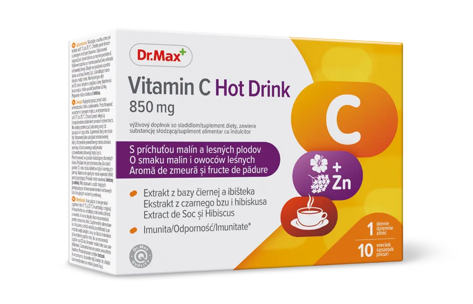 Dr.Max Vitamin C Hot Drink 10 vreciek, teplý nápoj s vitamínom C