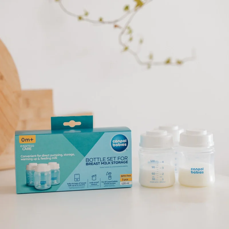 Canpol babies Sada fliaš na uskladnenie materského mlieka 3x120ml 1×1ks, sada fliaš