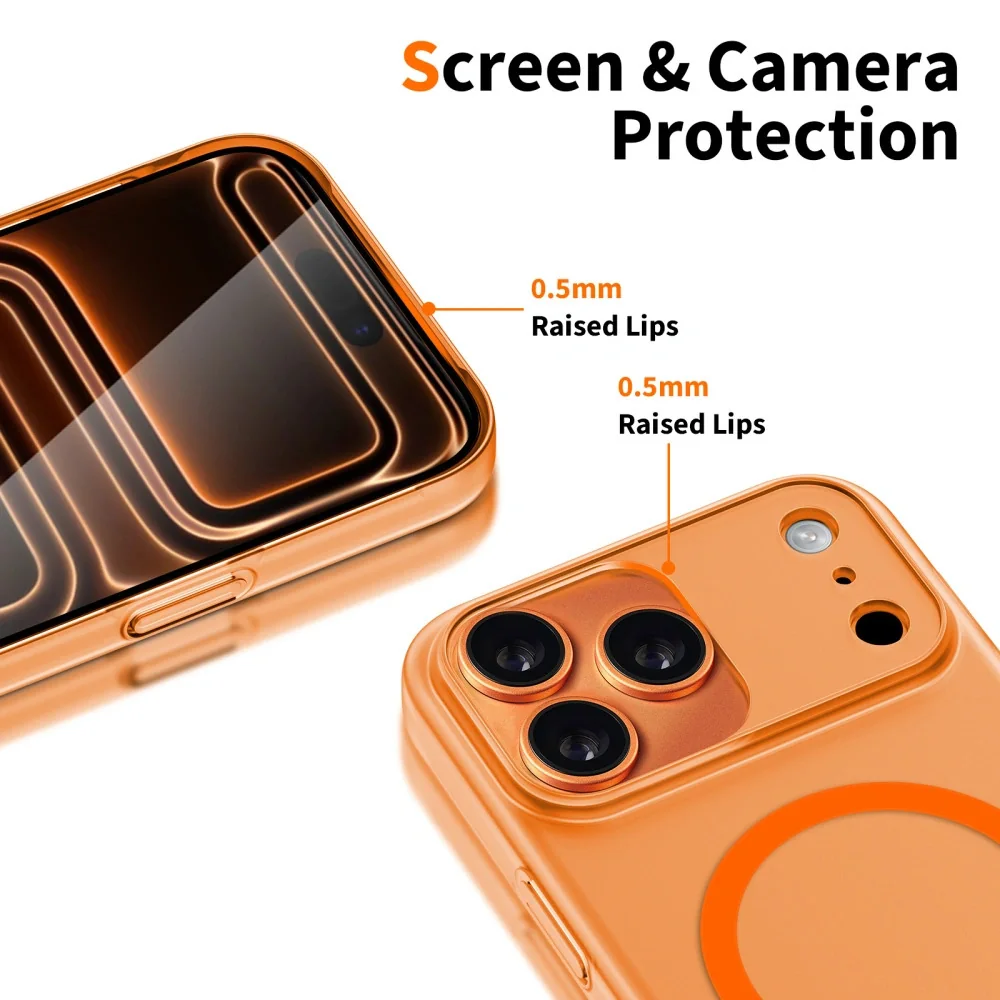 Tech-Protect MagSlim MagSafe kryt na iPhone 17 Pro, oranžový