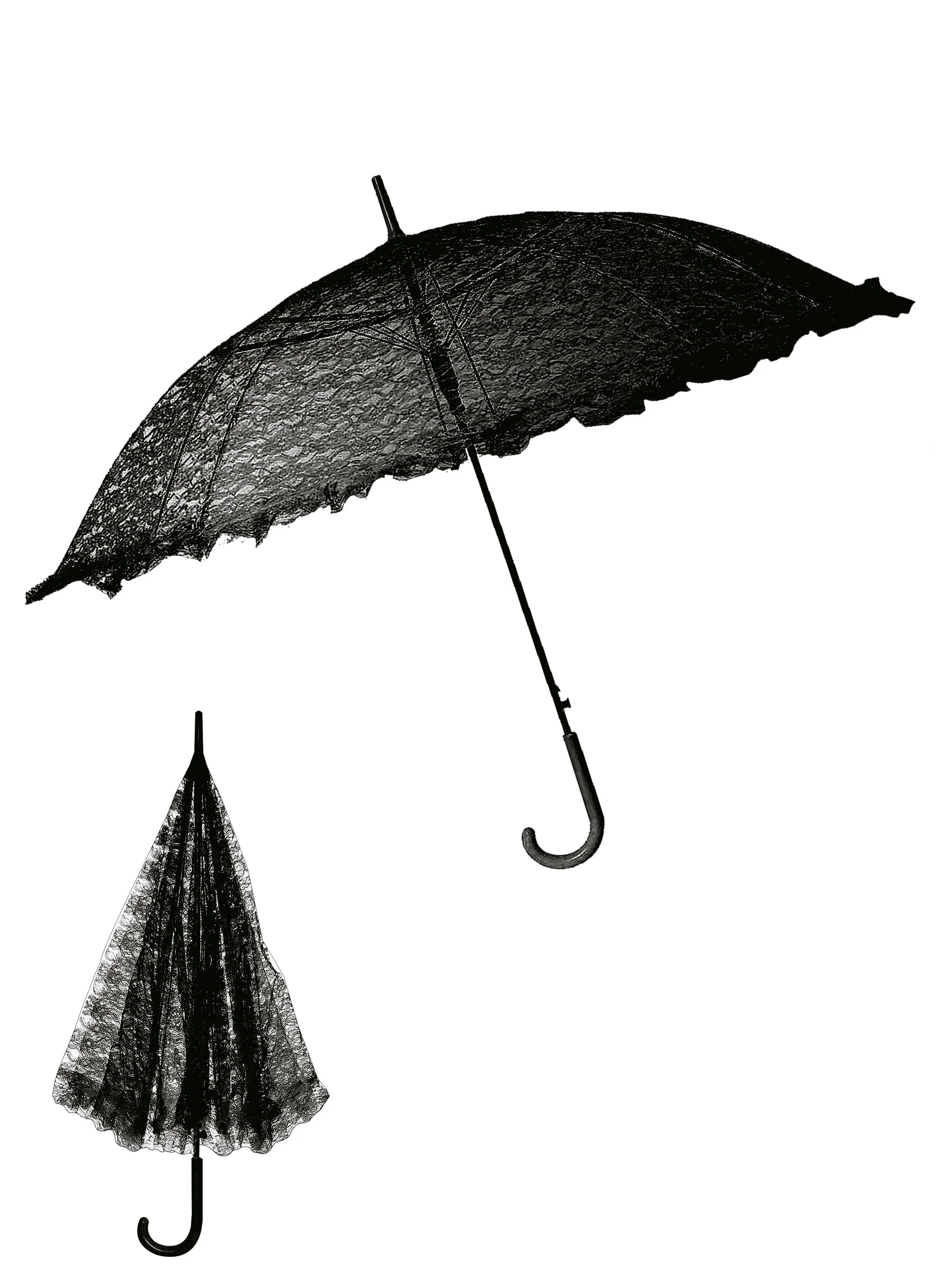 Dámsky parasol čierny čipkovaný 60x70cm