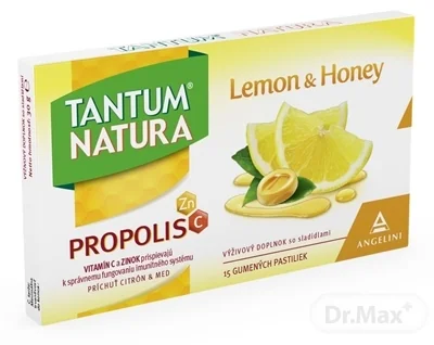TANTUM NATURA PROPOLIS - LEMON & HONEY 1×15 ks, gumenné pastilky