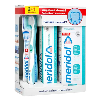 MERIDOL SYSTÉM NA ZAPÁLENÉ A KRVÁCAJÚCE ĎASNÁ 1×1 set, zubná hygiena
