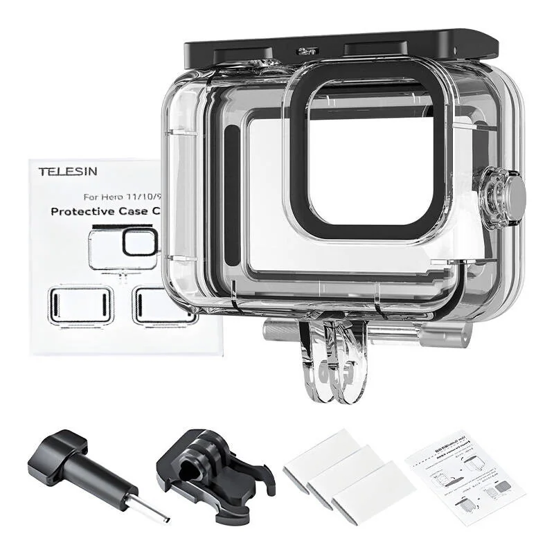 Telesin Waterproof vodotesné puzdro na GoPro Hero 9 / 10 / 11, priesvitné tné