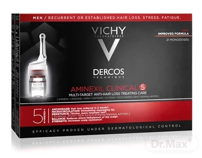 VICHY Dercos Aminexil Clinical 5 Multiúčelová kúra proti vypadávaniu vlasov pre mužov 21 x 6 ml 21×6 ml, pre mužov