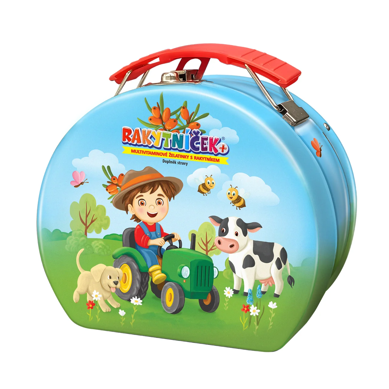 RAKYTNÍČEK+ multivitamínové želatínky 50 ks - Kufrík Traktor 2025 50 ks