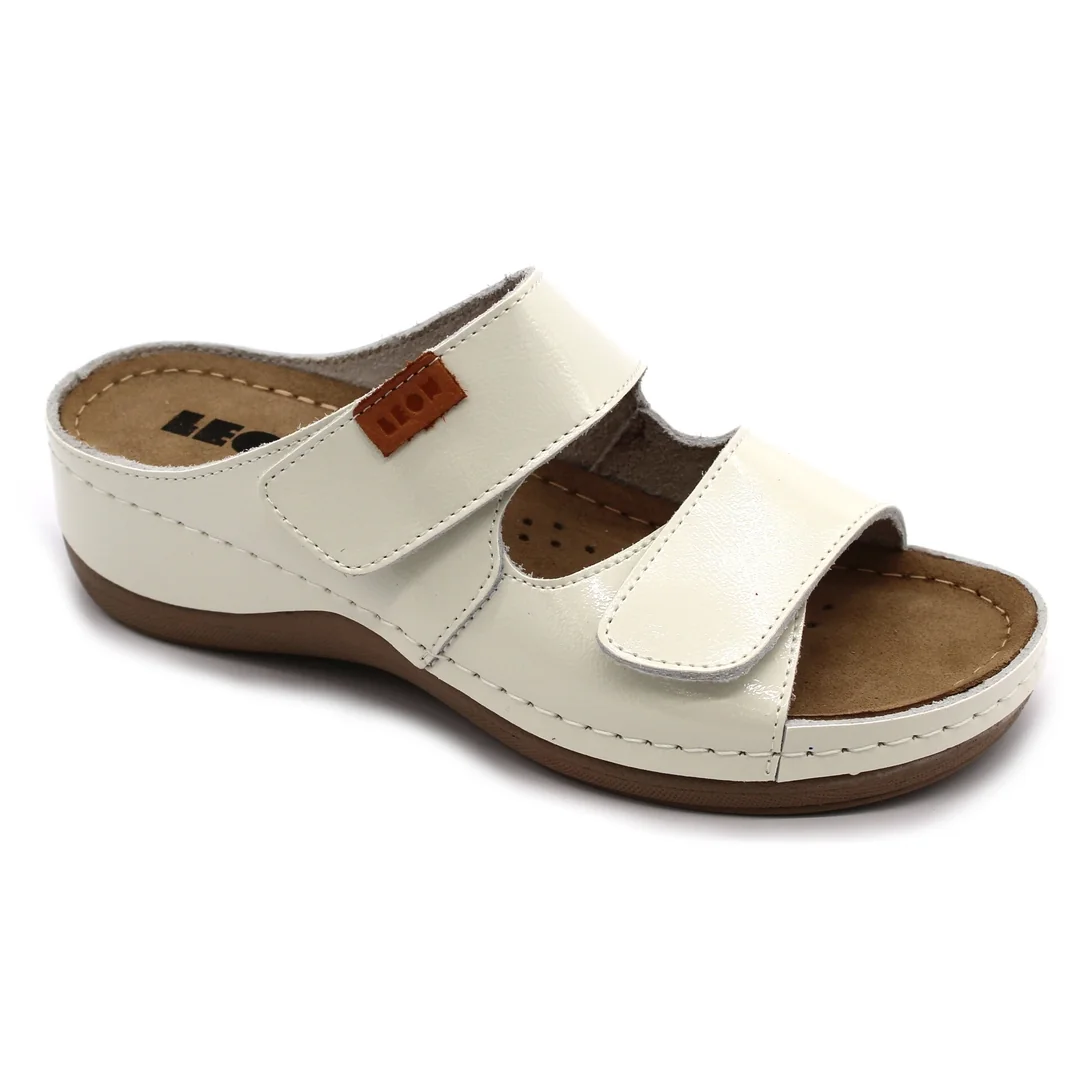 Leon 931 Dámska zdravotná celokožená obuv s prackou 36 - 23cm, biela, 4,5 cm