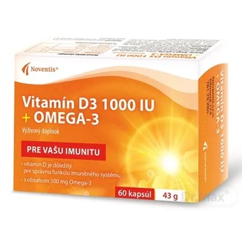 Noventis Vitamín D3 1000 IU + Omega-3 1×60 cps, výživový doplnok