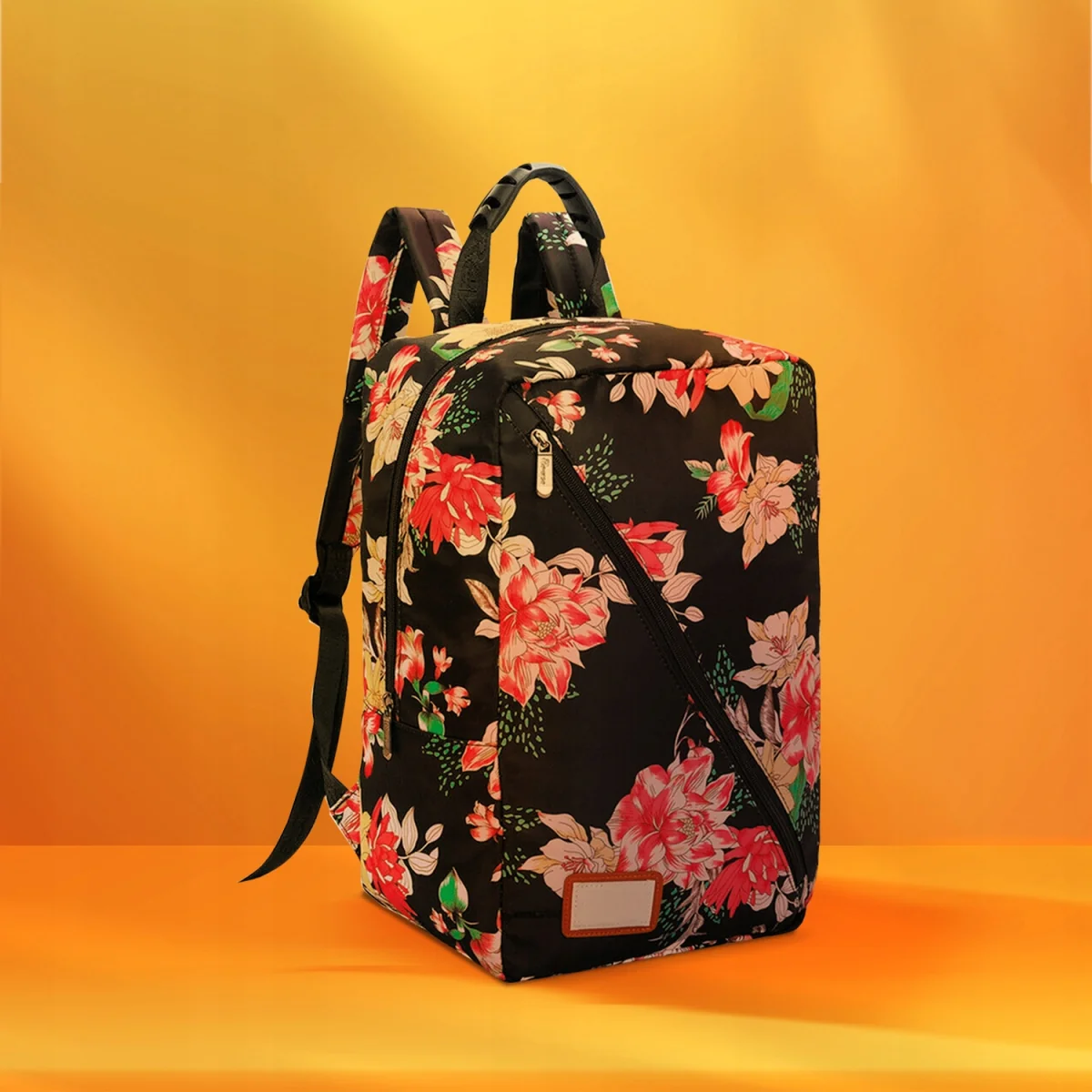MG Bcross batoh so vstavaným USB káblom 20L, pink flowers 