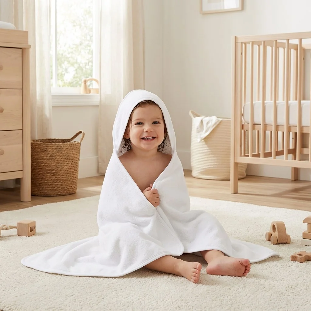 Detská froté osuška s kapucňou New Baby 100x100 cm white ,