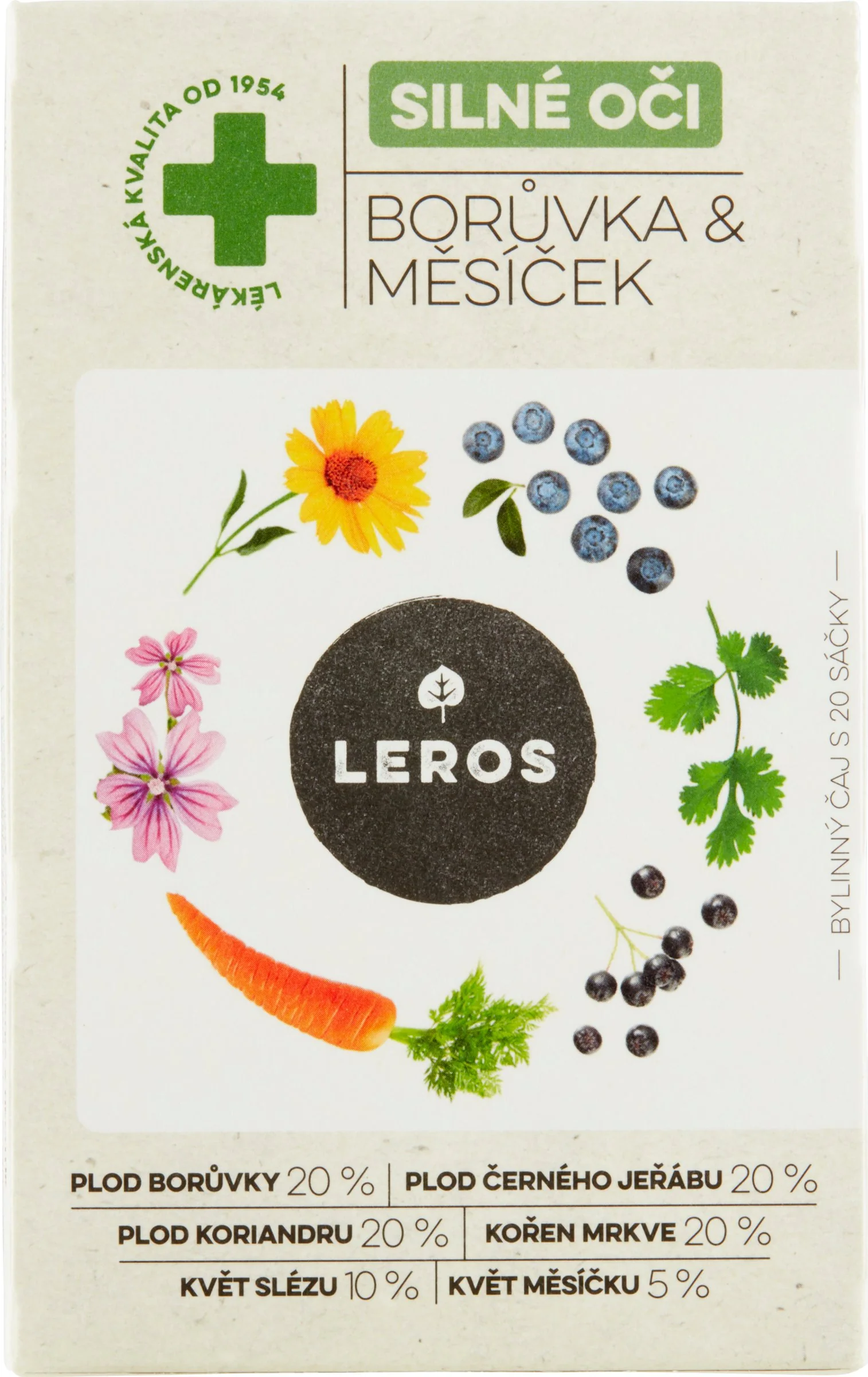 LEROS SILNÉ OČI ČUČORIEDKA & NECHTÍK 20×1,5 g, bylinný čaj