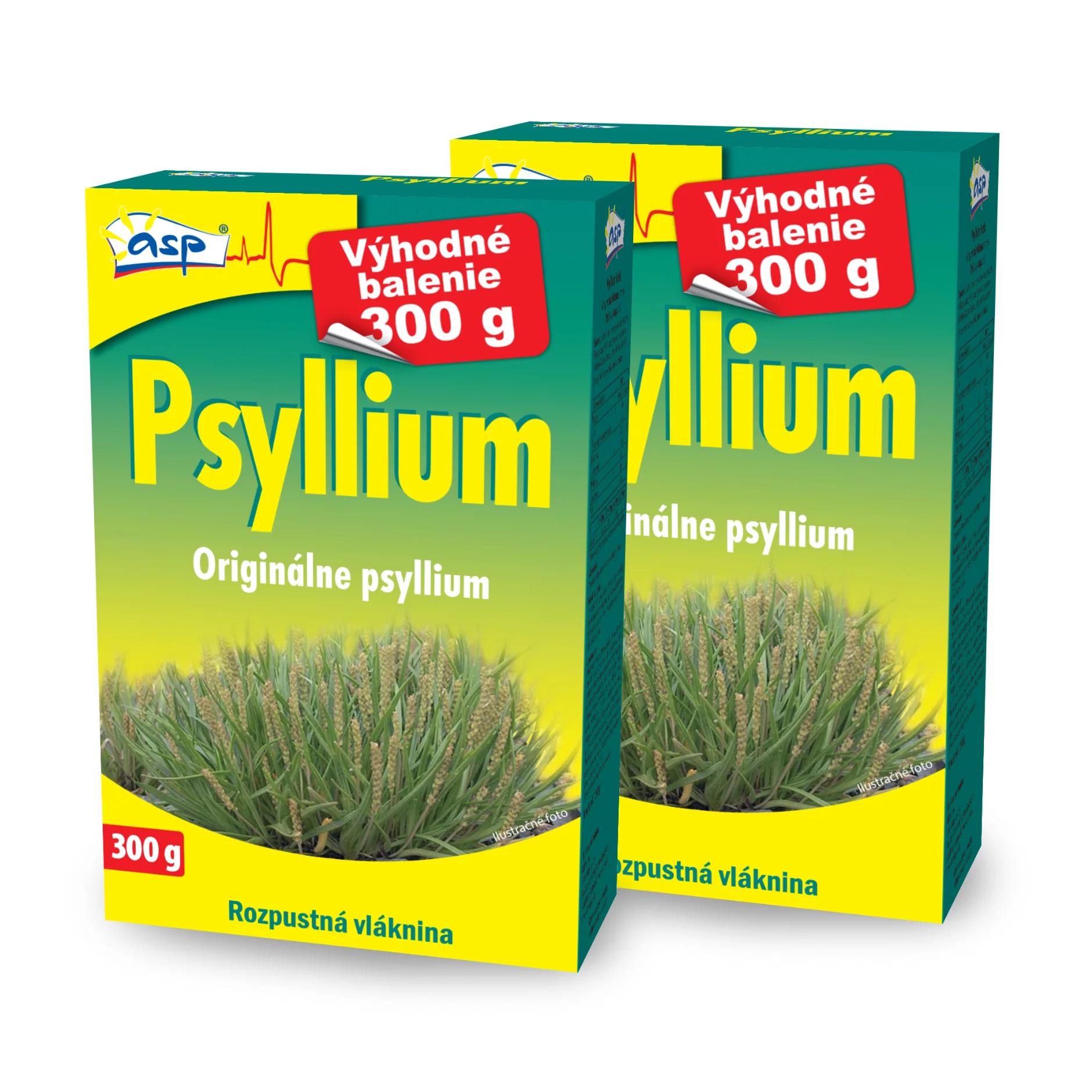 ASP Psyllium Husk vláknina s vitamínom D 2 x 300 g