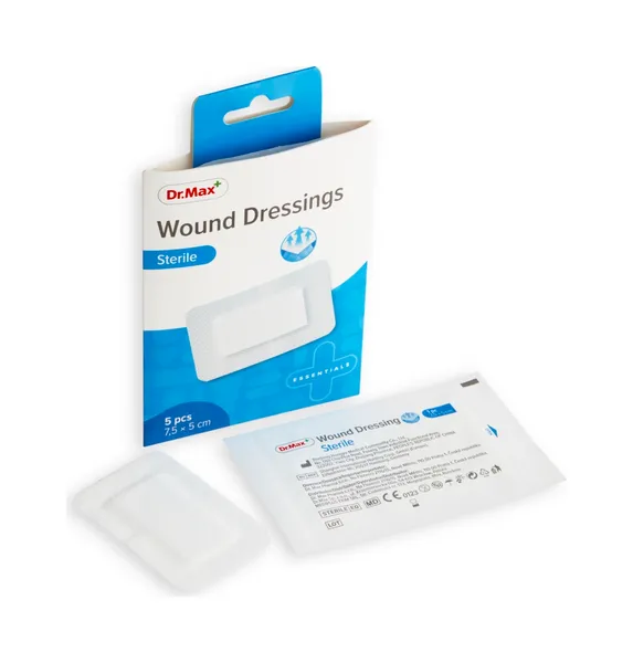 Dr. Max Wound Dressings Sterile 7,5x5 cm 1×5 ks, samolepiaca sterilná náplasť na rany